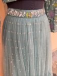Women’s lehenga set/crop top lehenga / Indian crop top skirt USA/wedding lehenga USA /tulle silk skirt/heavy lehenga/teens blue lehenga set