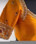 pure silk hand embroidery blouse/saree maggam blouse/orange zardosi blouse usa/hand embroidered modern blouse/ready made blouse zardosi usa