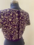Purple hand work saree with blouse|purple embroidered saree with ready blouse|purpleheavy blouse|embroidered blouse with saree|scallop saree
