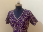 Purple hand work saree with blouse|purple embroidered saree with ready blouse|purpleheavy blouse|embroidered blouse with saree|scallop saree