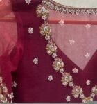 pure silk hand embroidery blouse /saree maggam blouse /red zardosi blouse /maroon red hand embroidered blouse /red ready made blouse zardosi