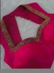 Pink Silk Saree Blouse: Hand Embroidered Zardosi Maggam Work