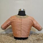 pure silk hand embroidery blouse/peach maggam blouse/peach hand embroidered blouse/peach ready made blouse zardosi/peach orange blouse usa