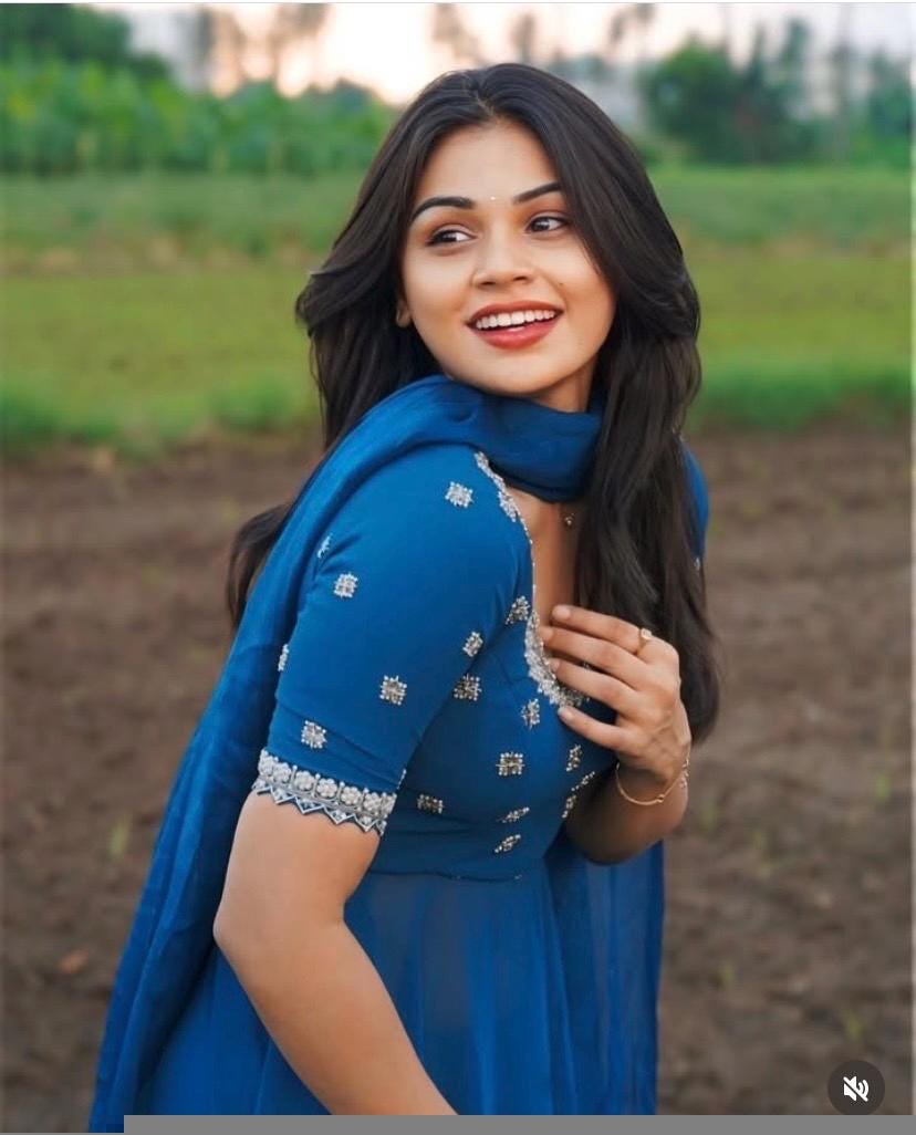 Hand Embroidered Blue Georgette Anarkali Dress with Dupatta