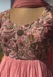 Pink Anarkali Suit: Hand Embroidered Zardosi Indian Dress