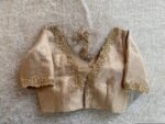pure silk gold hand work blouse/gold stripes maggam blouse/pure tissue silk zardosi blouse/ hand embroidered blouse/ready made gold blouse