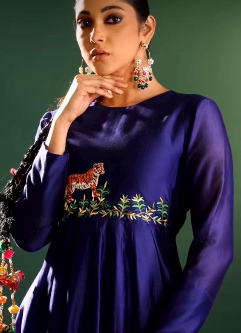 Blue Anarkali suit usa/anarkali kurta full sleeve/blue full sleeve anarkali/royal blue dress anarkali/Indian dresses/blue anarkali suit set