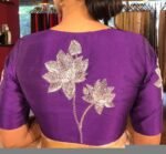 pure silk hand embroidery blouse/saree maggam blouse/purple zardosi blouse/purple hand embroidered blouse/purple ready made blouse zardosi