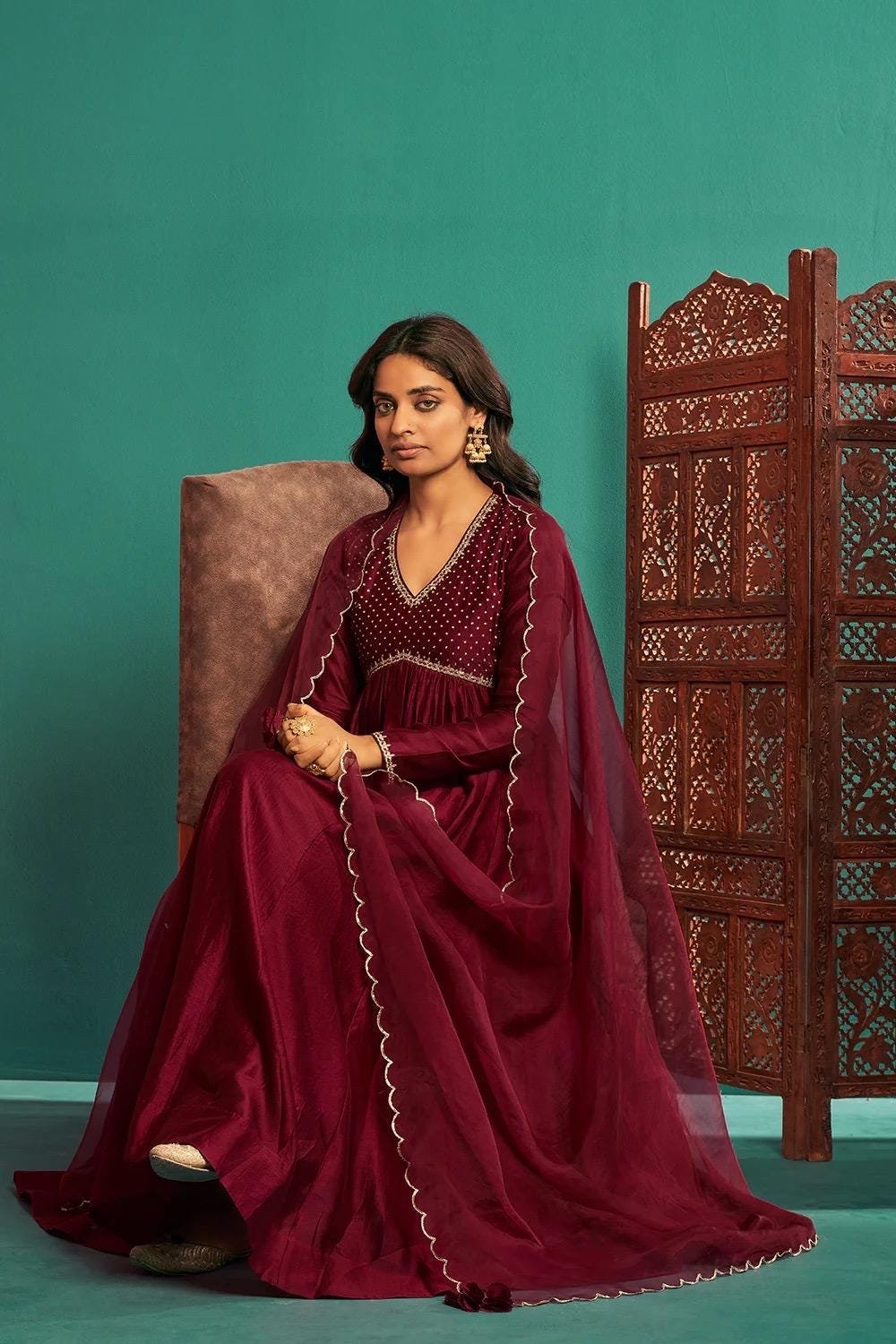 Red Anarkali suit usa/anarkali red kurta full sleeve/red full sleeve anarkali/red dress anarkali/Indian dresses/red anarkali suit set dupatt