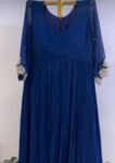 Hand embroidered Anarkali/royal blue anarkali suit/blue georgette anarkali with pant USA/Indian dresses/blue anarkali with polazzo set usa