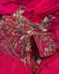 Anarkali suit usa/anarkali red kurta shor sleeve/wine red sleeve anarkali/burgundy red anarkali/heavy hand embroidered anarkali with dupatta