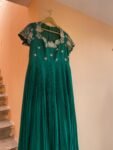 Green Anarkali suit usa/hand embroidery anarkali kurta/green collar anarkali dress/sea green anarkali/Indian dresses/green chiffon anarkali