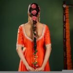 Orange Anarkali suit usa/anarkali red kurta full sleeve/orange elbow sleeve anarkali/orange dress anarkali/Indian dresses/orange anarkali