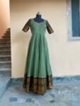 Anarkali usa/pink anarkali kurta/pure Handloom big border dress/pure kanchi cotton anarkali/ saree dresses/narayanpet kanchi handloom dress