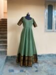 Anarkali usa/pink anarkali kurta/pure Handloom big border dress/pure kanchi cotton anarkali/ saree dresses/narayanpet kanchi handloom dress