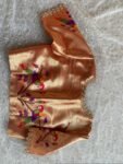 pure silk hand embroidery blouse/elbow sleeve maggam blouse/paithani zardosi blouse/hand embroidered blouse/red Paithani ready made blouse