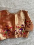 pure silk hand embroidery blouse/elbow sleeve maggam blouse/paithani zardosi blouse/hand embroidered blouse/red Paithani ready made blouse