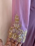 Hand embroidered Anarkali with dupatta/muave anarkali suit set/chinnon silk anarkali dupatta USA/Indian dresses/anarkali dress with dupatta