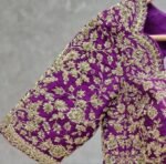 pure silk hand embroidery bridal blouse/ maggam blouse/purple bridal zardosi blouse/hand embroidered blouse/heavy embroidery wedding blouse