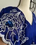 Hand embroidered Anarkali with scallop dupatta/royal blue anarkali suit/georgette anarkali dupatta USA/Indian dresses/anarkali dupatta set u