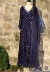 Hand embroidered Anarkali with pants/blue anarkali suit set/anarkali wit dupatta USA/blue kurta with dupatta/blueanarkali dress with dupatta