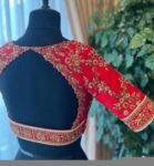 pure silk hand embroidery bridal blouse/ maggam blouse/red bridal zardosi blouse/red hand embroidered blouse/heavy embroidery wedding blouse