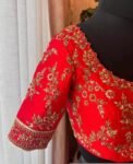 pure silk hand embroidery bridal blouse/ maggam blouse/red bridal zardosi blouse/red hand embroidered blouse/heavy embroidery wedding blouse