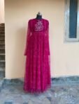 pink bandhani Anarkali/pink anarkali suit set/pure silk anarkali dress USA /designer Indian long gown/womens long gown/pink bandhani kurta