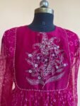 pink bandhani Anarkali/pink anarkali suit set/pure silk anarkali dress USA /designer Indian long gown/womens long gown/pink bandhani kurta