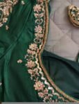 pure silk hand embroidery blouse/saree maggam blouse/green zardosi blouse usa/hand embroidered moderblouse/green ready made blouse zardosi