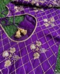 pure silk hand embroidery blouse/saree maggam blouse/purple zardosi blouse usa/hand embroidered moderblouse/purple ready made blouse zardosi