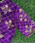 pure silk hand embroidery blouse/saree maggam blouse/purple zardosi blouse usa/hand embroidered moderblouse/purple ready made blouse zardosi