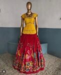 Women’s pure kalamkari lehenga set/crop top lehenga/ Hand painted lehenga wedding lehenga  kalamkarilehenga choli/teens lehenga