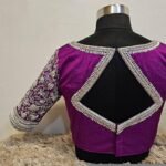 pure silk hand embroidery blouse/magenta pink maggam blouse/purple zardosi blouse/wedding hand embroidered blouse/bridal ready made blouse