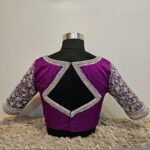 pure silk hand embroidery blouse/magenta pink maggam blouse/purple zardosi blouse/wedding hand embroidered blouse/bridal ready made blouse