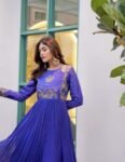 Blue Anarkali suit usa/anarkali kurta full sleeve/roya blue full sleeve anarkali/full sleeve dress anarkali/Indian dresses/Indian anarkali