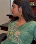 Designer Hand work Anarkali with dupatta/green anarkali suit set/pure silk anarkali dupatta USA /designer Indian long gown/womens long gown