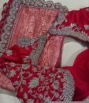 pure silk hand embroidery blouse/modern saree maggam blouse/red zardosi blouse/wedding hand embroidered blouse/red bridal ready made blouse