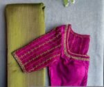 pure silk hand embroidery blouse/saree maggam blouse/purple zardosi blouse/hand embroidered blouse /magenta pink ready made blouse zardosi
