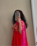 Hand embroidered Anarkali/anarkali suit set/anarkali with dupatta USA/orange kurta with dupatta/orange anarkali dress/orange kurta set usa