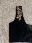 pure silk hand embroidery blouse/velvet saree maggam blouse/black zardosi blouse/hand embroidered moderblouse/black velvet sleeveless blouse