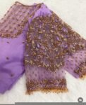 Lavender hand embroidery blouse/saree maggam work blouse/hand embroidery saree blouse/hand embroidered blouse/lavender ready made blouse usa