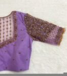 Lavender hand embroidery blouse/saree maggam work blouse/hand embroidery saree blouse/hand embroidered blouse/lavender ready made blouse usa
