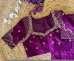 pure silk hand embroidery blouse/saree maggam blouse/purple zardosi blouse usa/hand embroidered moderblouse/purple ready made blouse zardosi