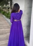 Hand embroidered Anarkali dress/purple anarkali suit set/purple hand work anarkali USA/Indian dresses/purple full sleeves embroidered Anarka