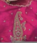 pure silk hand embroidery blouse/saree maggam blouse/hot pink zardosi blouse/hand embroidered blouse /magenta pink ready made blouse zardosi