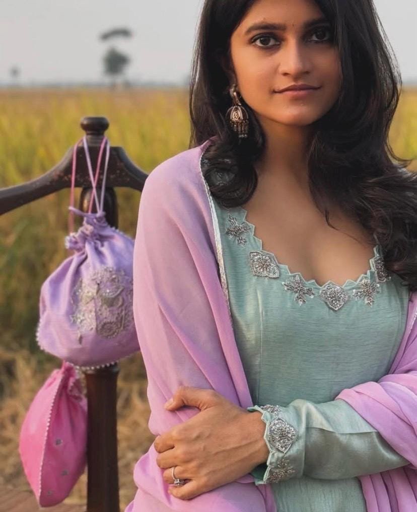 Hand embroidered green Anarkali/anarkali suit with dupatta/ice blue designer anarkali gown USA/green anarkali/Zardosi hand work kurta dupatt
