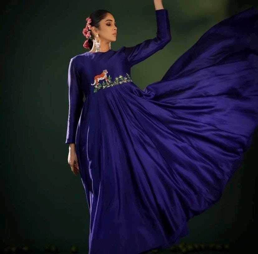 Blue Anarkali suit usa/anarkali kurta full sleeve/blue full sleeve anarkali/royal blue dress anarkali/Indian dresses/blue anarkali suit set