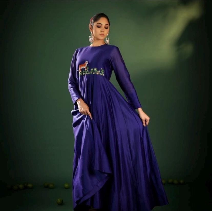 Blue Anarkali suit usa/anarkali kurta full sleeve/blue full sleeve anarkali/royal blue dress anarkali/Indian dresses/blue anarkali suit set