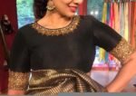 pure silk hand embroidery blouse/black maggam blouse/raw silk zardosi blouse/hand embroidered blouse/black high neck ready made blouse usa